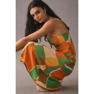 Faithfull The Brand NWT Tempio Midi Dress Costa Smeralda Print Size US 8